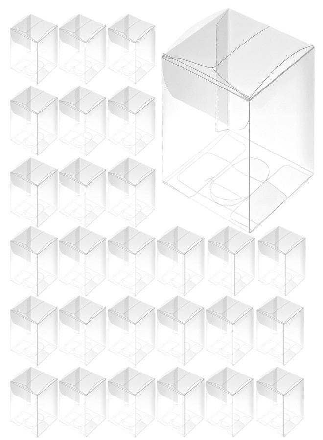 Lemecima 200 Pcs Clear Favor Boxes Transparent Plastic Gift Box Pet Treat Boxes Party Favor Containers for Packaging Cube Macaron Candy Birthday Wedding Party Baby Shower(2 x 2 x 2 Inch) - Image 1
